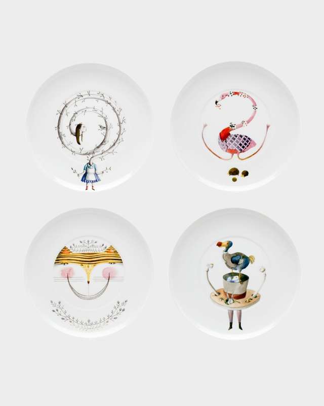 Tea with Alice Dessert Plates, Set of 4